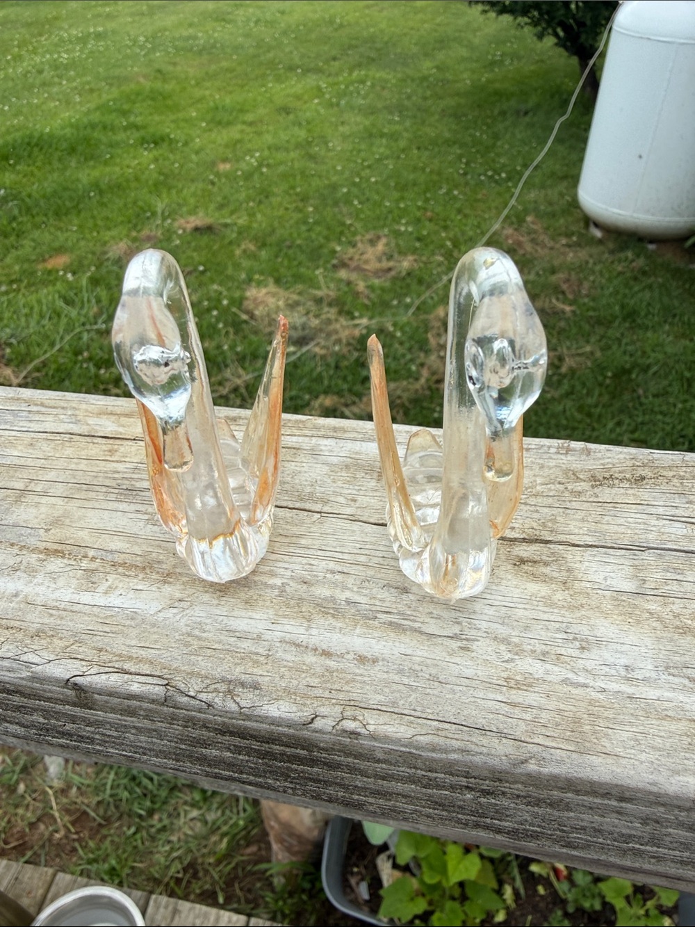 Impressions Clear Glass Swans Pair
